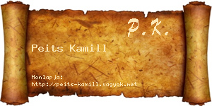 Peits Kamill névjegykártya
